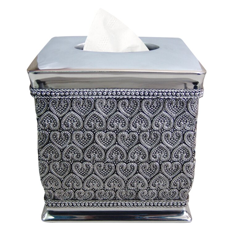 House of Hampton Rymer Beaded Heart Boutique Tissue Box Cover